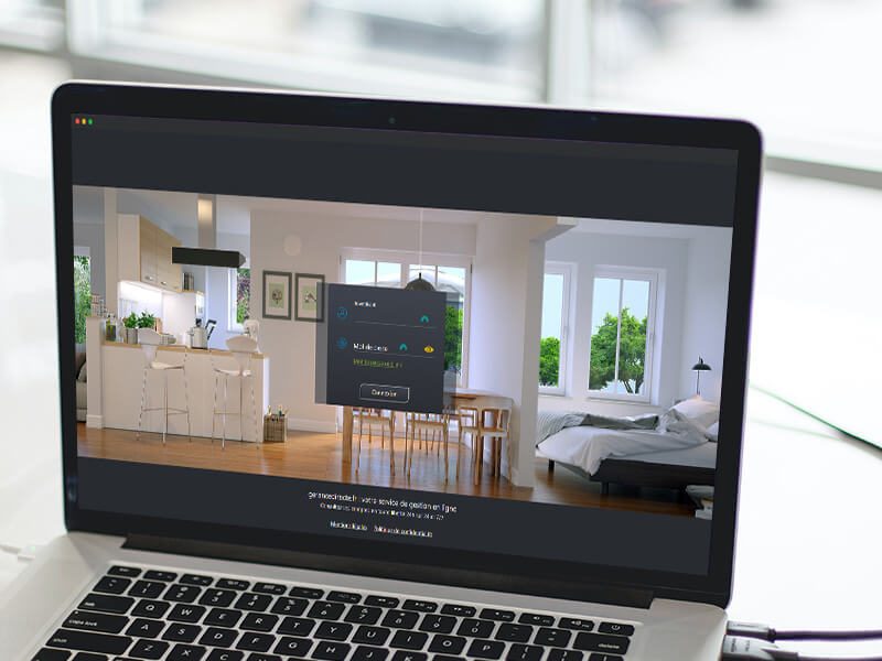 ordinateur portable ouvert avec la page de gerancedirecte