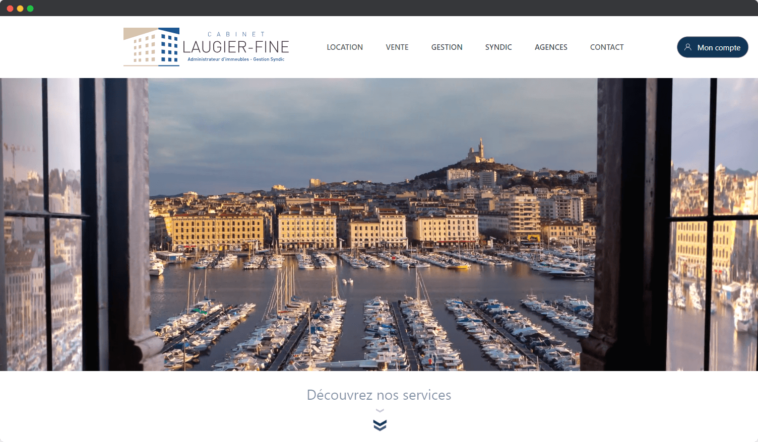 accueil du site l'agence immobilière Laugier-Fine